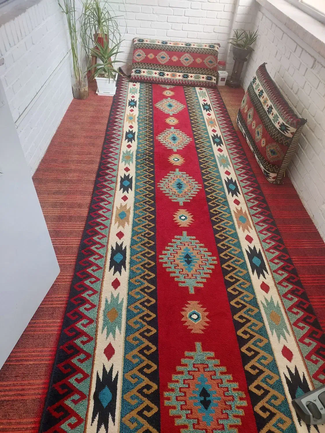 فرش گلیم اندازه ۱/۲۰ در ۴ بسیار تمیز و بدون پارگی|گلیم، جاجیم، گبه|اصفهان, کوی امام|دیوار