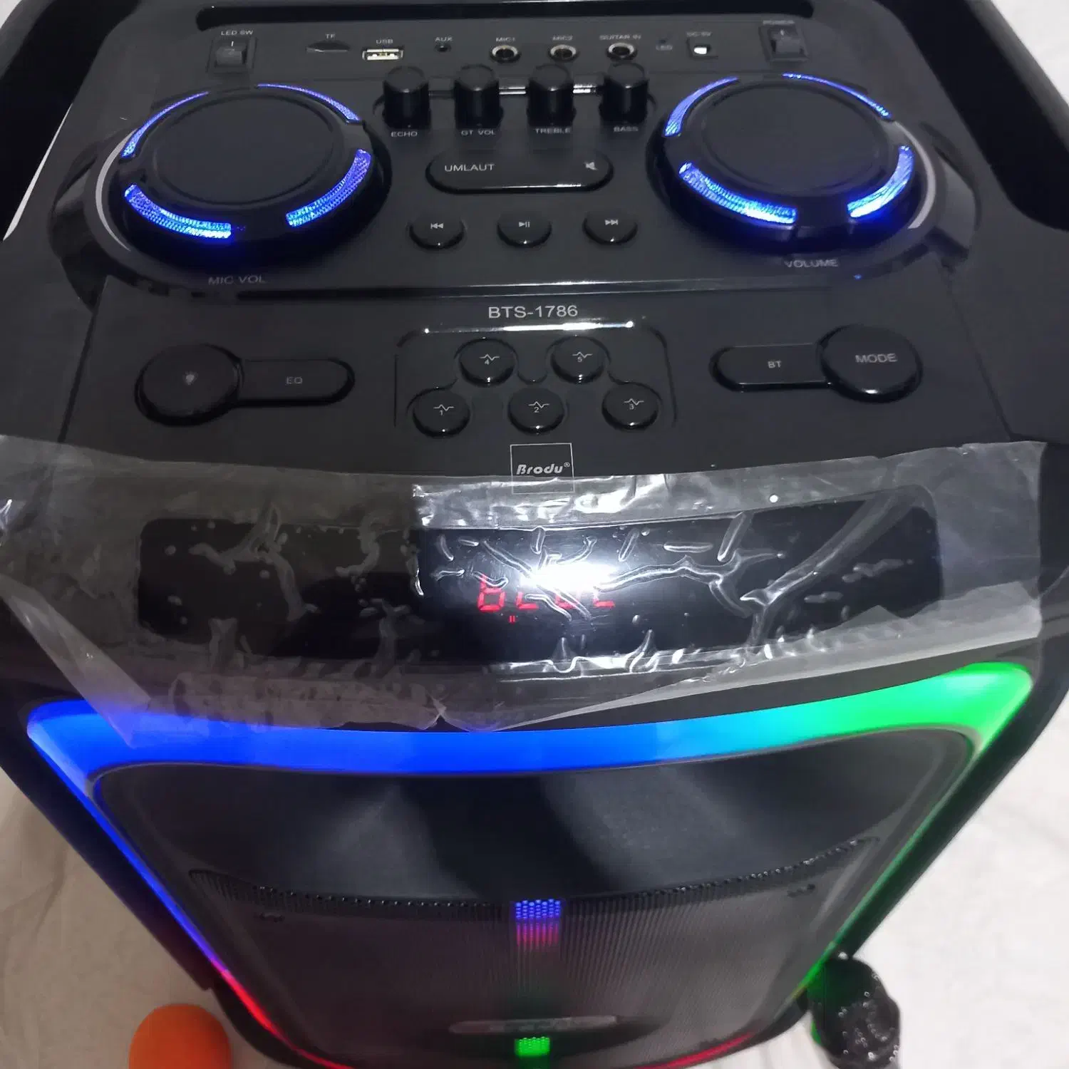 اسپیکر بزرگ بلوتوثی چرخ دار وردسته دار15اینچ برودو|سیستم صوتی خانگی|کلاله, |دیوار