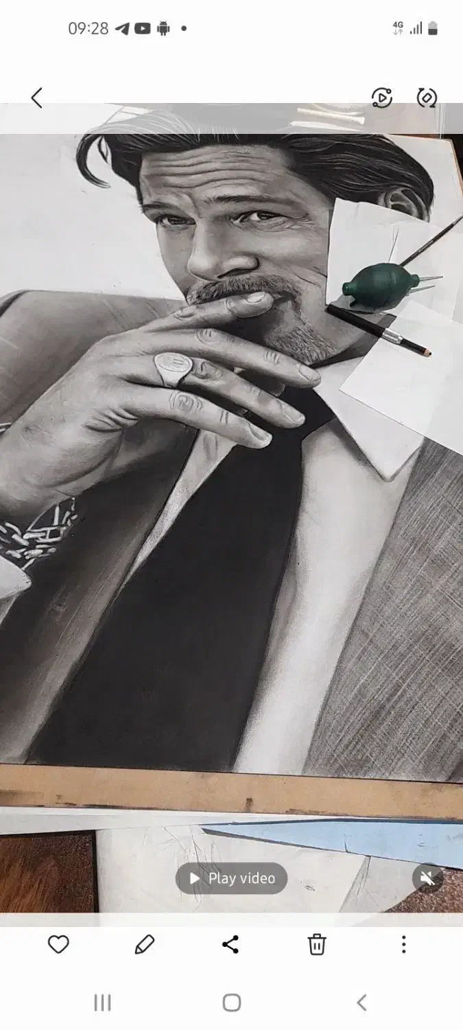 آموزش و سفارش نقاشی چهره سیاهقلم و رنگی|تابلو، نقاشی، عکس|اندیشه, اندیشه فاز ۴|دیوار