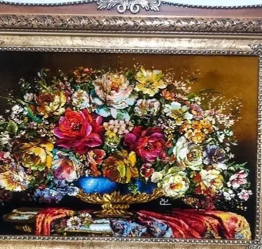 تابلو گل نامزدی کد17 دستبافت و ابریشم دار|تابلو فرش|تبریز, |دیوار