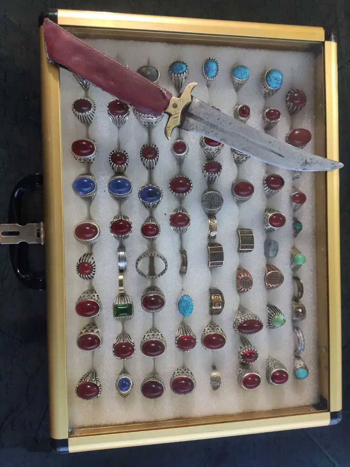 انگشتر 74عدد با جعبه|کلکسیون اشیاء عتیقه|خرمدره, |دیوار