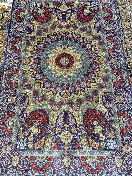 ذرع نیم تماما ابریشم|فرش|ملایر, |دیوار