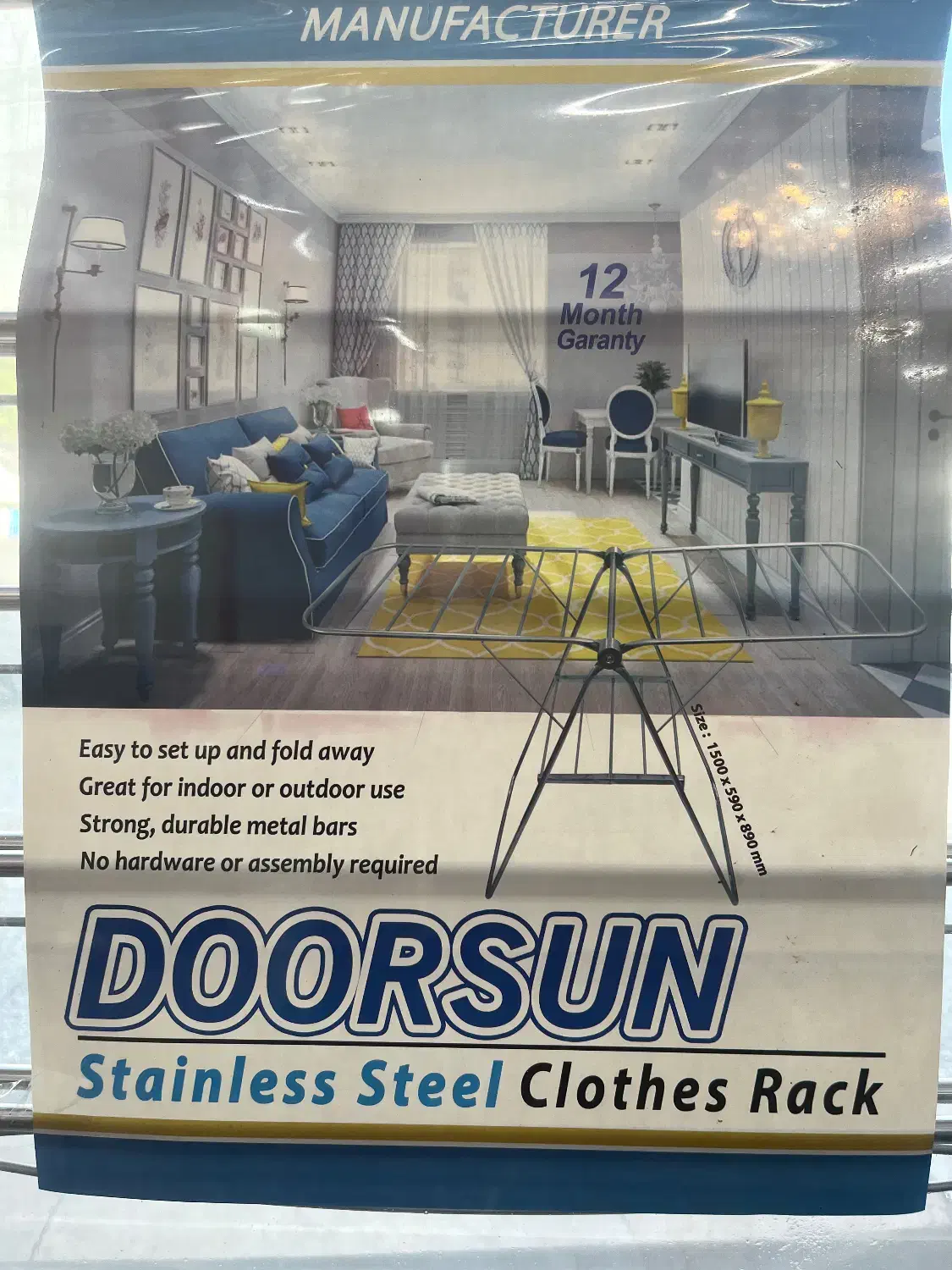 بند رخت تمام استیل|بندرخت و رخت‌آویز|تنکابن, |دیوار