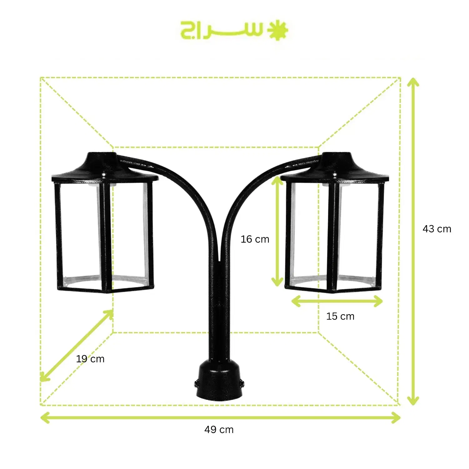چراغ حیاطی، ایستاده سرلوله دوشاخه مدل P-2JB|لامپ و چراغ|تهران, گلستان (شهرک راه آهن)|دیوار