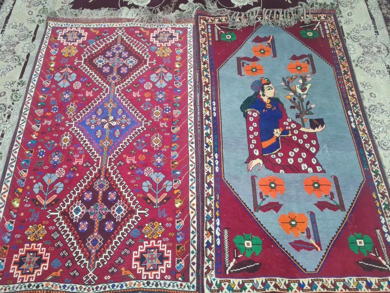 قالی ترکی دست باف قدیمی|فرش|مرودشت, دولت آباد|دیوار