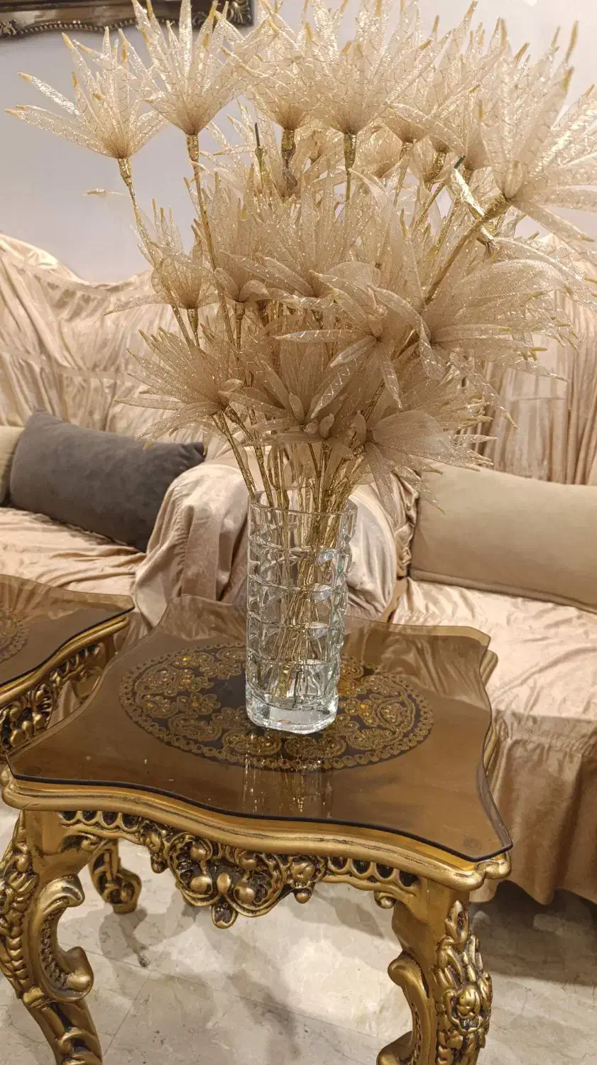 گلدان کریستال اصل فرانسه عتیقه با گل|گل مصنوعی|تهران, اختیاریه|دیوار