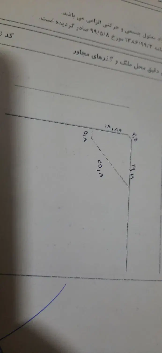 فروش یک قطعه زمین به مساحت ۴۰۳ واقع در شهر بزنجان|فروش زمین و ملک کلنگی|بافت, |دیوار