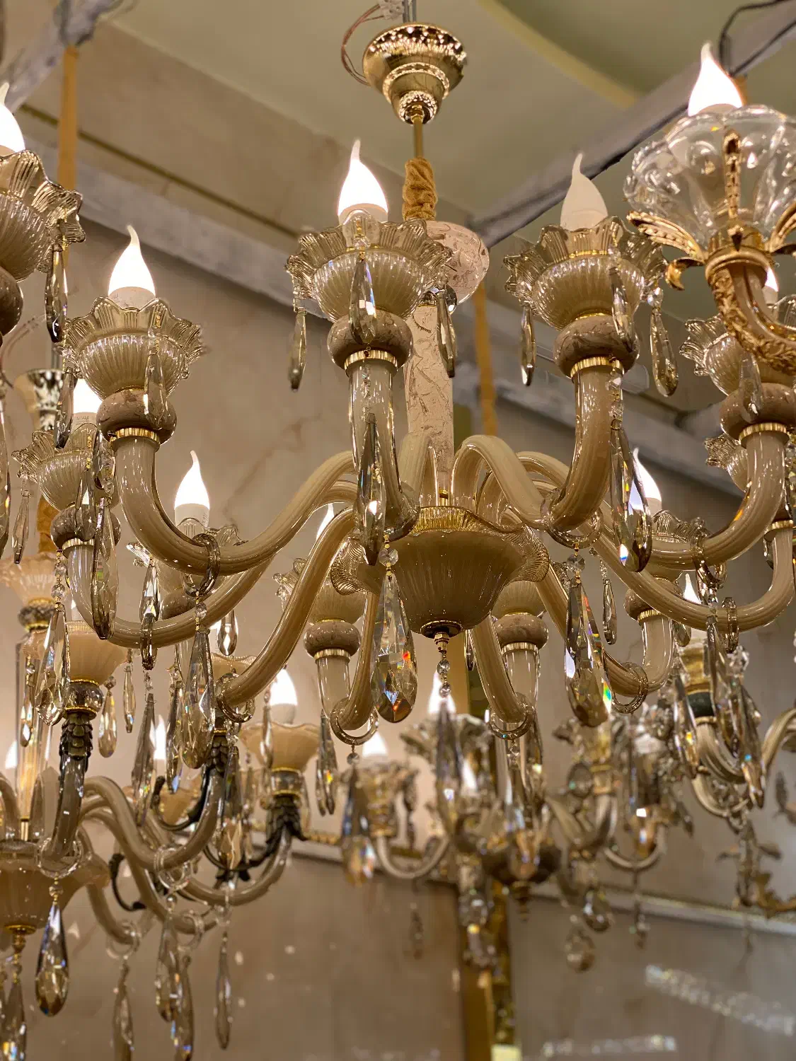 لوستر‌بلوری‌‌با‌شاخه‌وارداتی|لوستر و چراغ آویز|تبریز, |دیوار