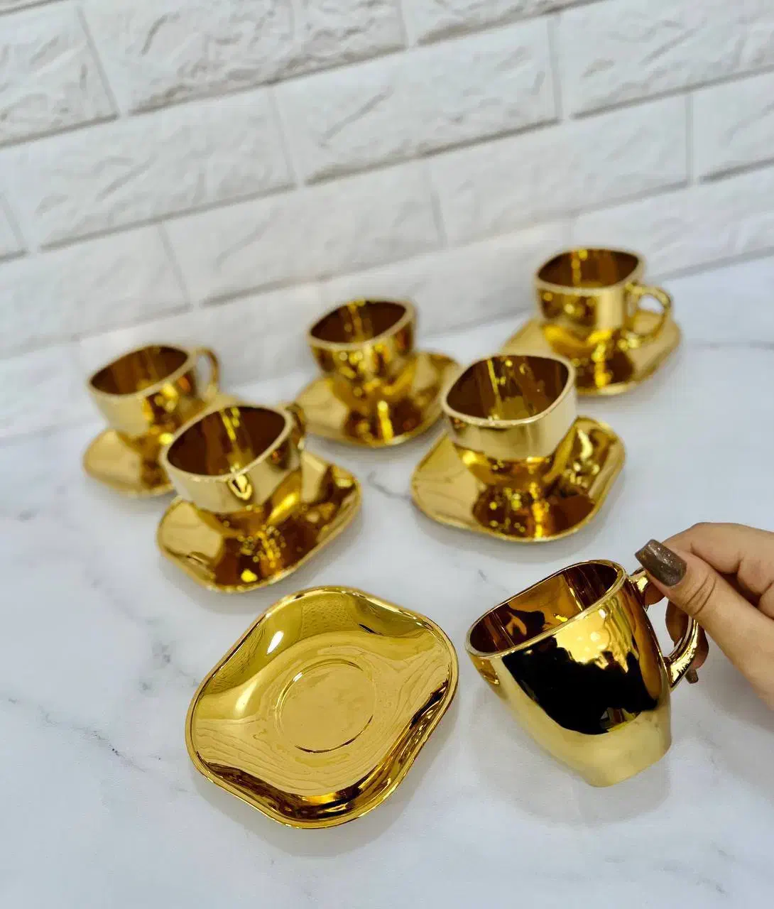 فنجان طلایی میوه خوری شیرینی خوری|ظروف سرو و پذیرایی|چهاردانگه (تهران), |دیوار