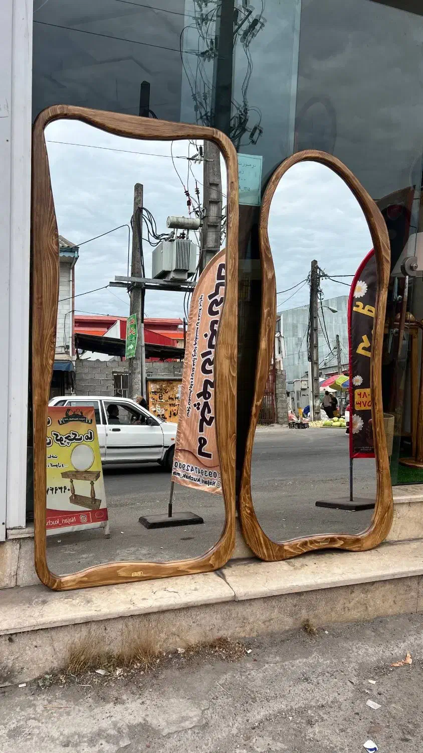 آینه قدی طرح صخره،دفرمه چوبی،سایز ۸۰×۱۸۰|آینه|رشت, پیرکلاچای|دیوار