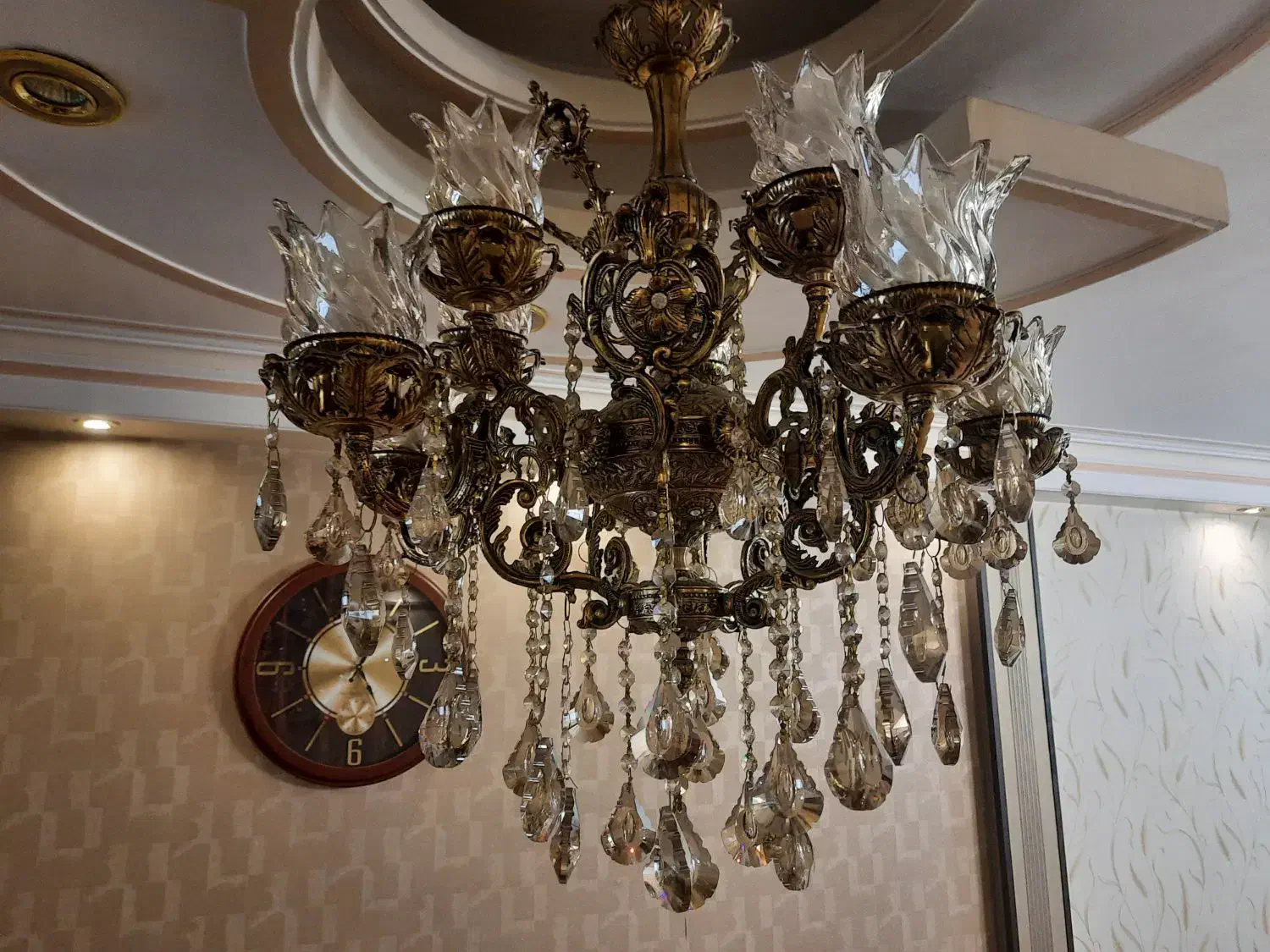 لوستر برنجی و لوستر اتاق و مهتابی|لوستر و چراغ آویز|قزوین, |دیوار