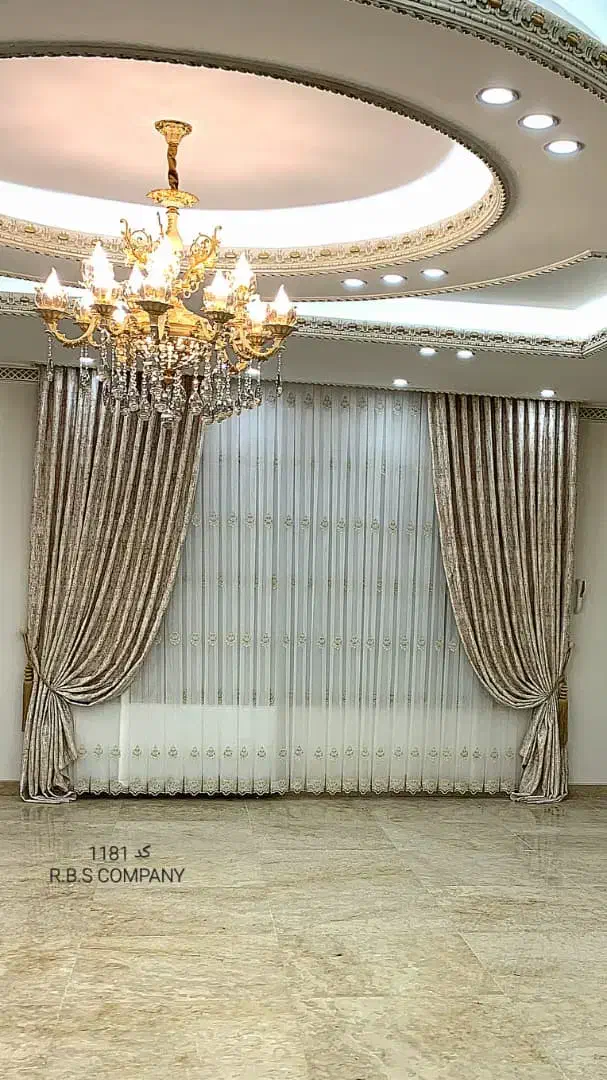 پرده پارچهای طرحدار سفید با اقساط ویژه|پرده، رانر، رومیزی|اهواز, کوی بشارت|دیوار