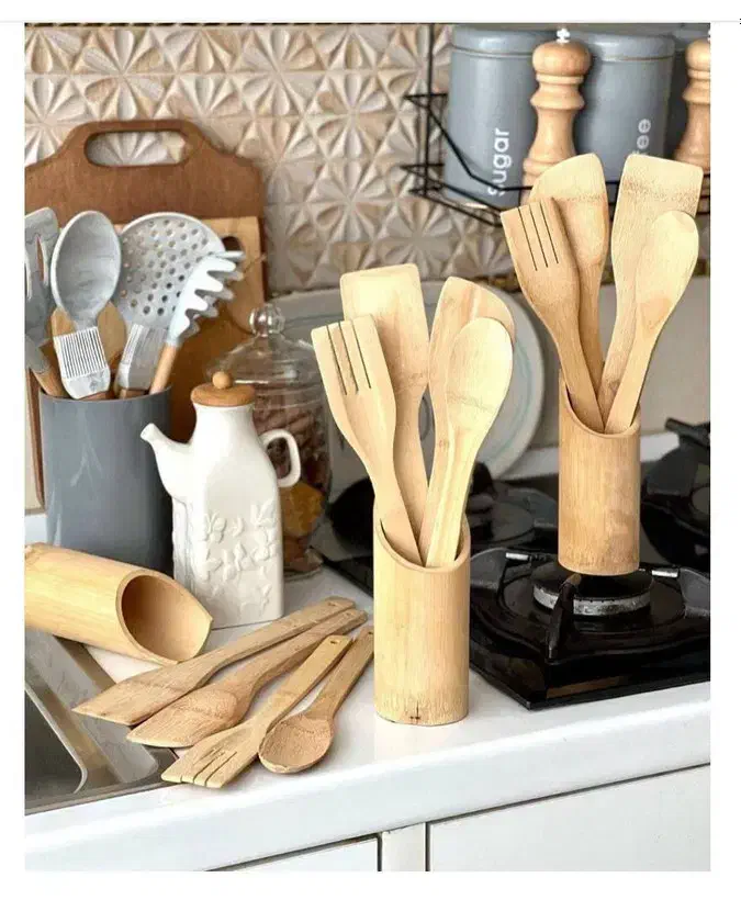 کفگیرهای چوبی بامبو اک|ظروف پخت‌وپز|قم, شهرک فاطمیه|دیوار