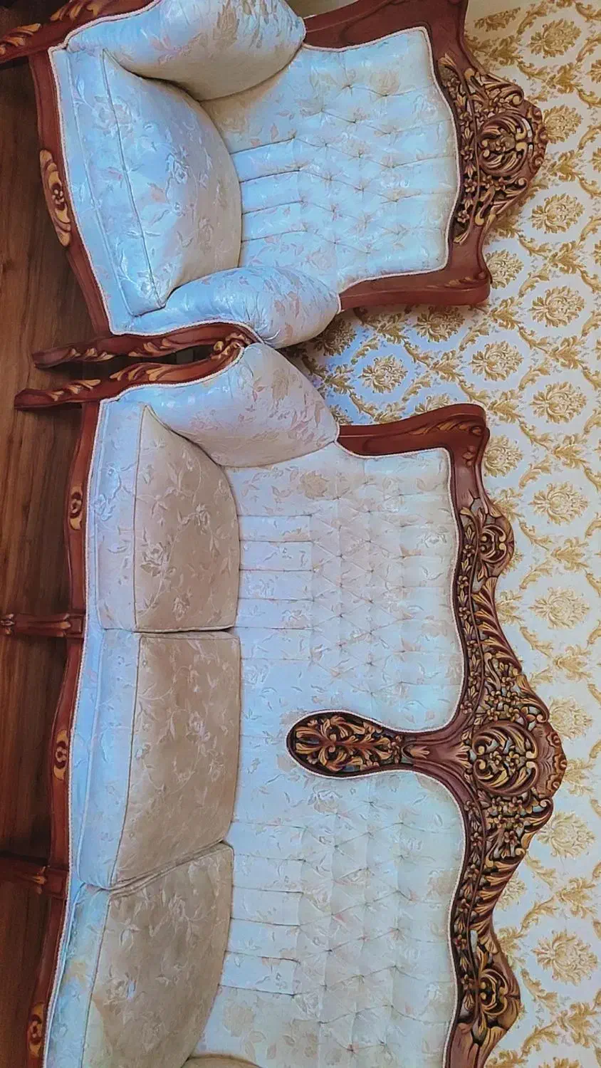 مبل سلطنتی 9نفره راحتی 4نفره میز ناهارخوری 5نفره|مبلمان خانگی و میز عسلی|مشهد, الهیه|دیوار