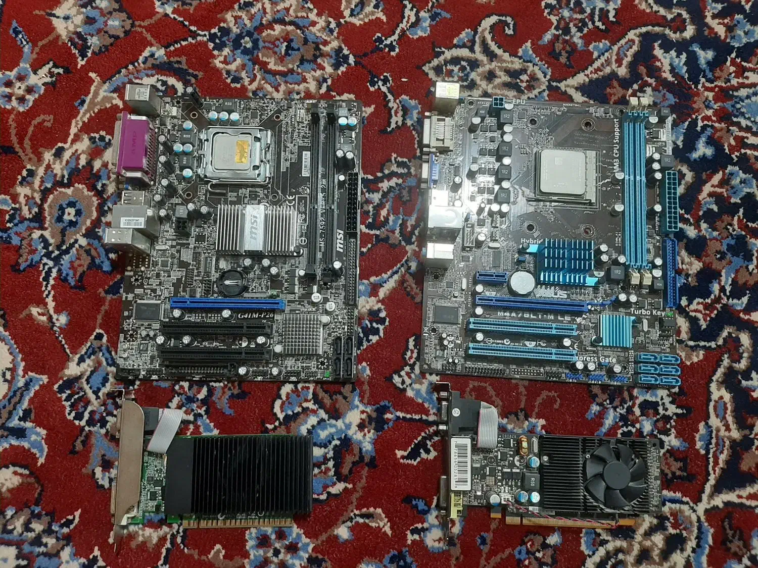 فروش دو کارت گرافیک GT210+دو مادربرد+پردازنده‌|قطعات و لوازم جانبی رایانه|اردستان, |دیوار