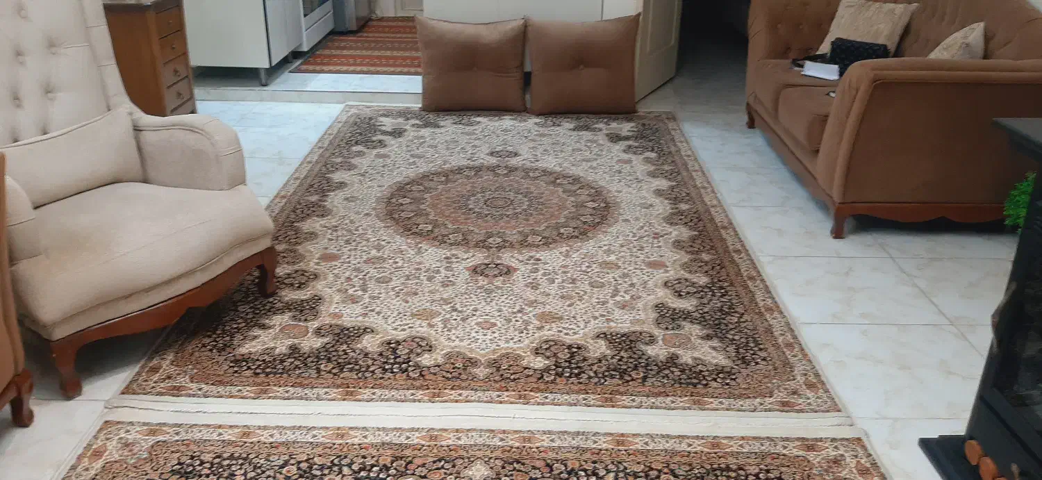 فرش کرم نسکافه ای یک جفت ۶ متری|فرش|کرج, کرج نو|دیوار