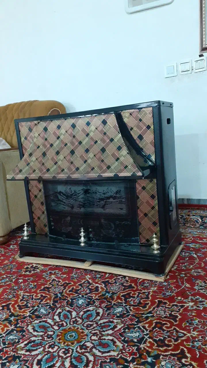 بخاری گازی طرح شومینه|بخاری، هیتر، شومینه|ماهدشت, |دیوار
