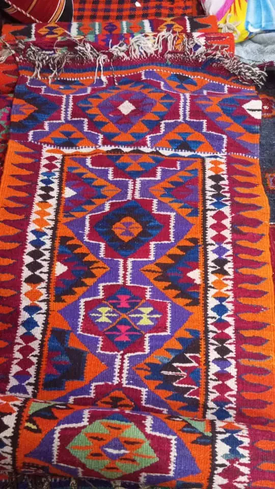 جاجیم عربی قدیمی دستبافت|گلیم، جاجیم، گبه|اهواز, کوی علوی|دیوار