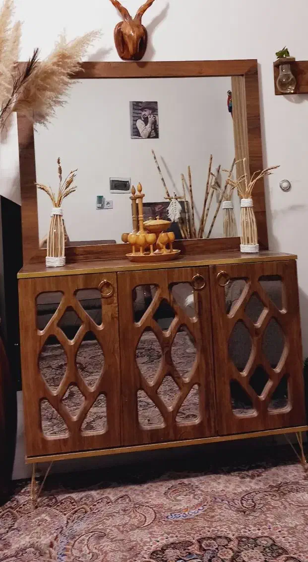 آیینه وکنسول شیک|بوفه، ویترین، کنسول|بم, |دیوار