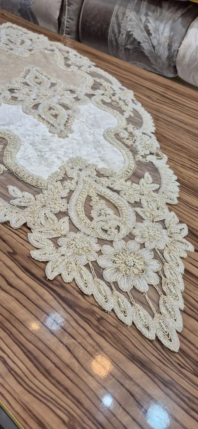 ست رومیزی مروارید دوزی واراداتی ترکیه کارِ دست|پرده، رانر، رومیزی|تهران, هرندی|دیوار