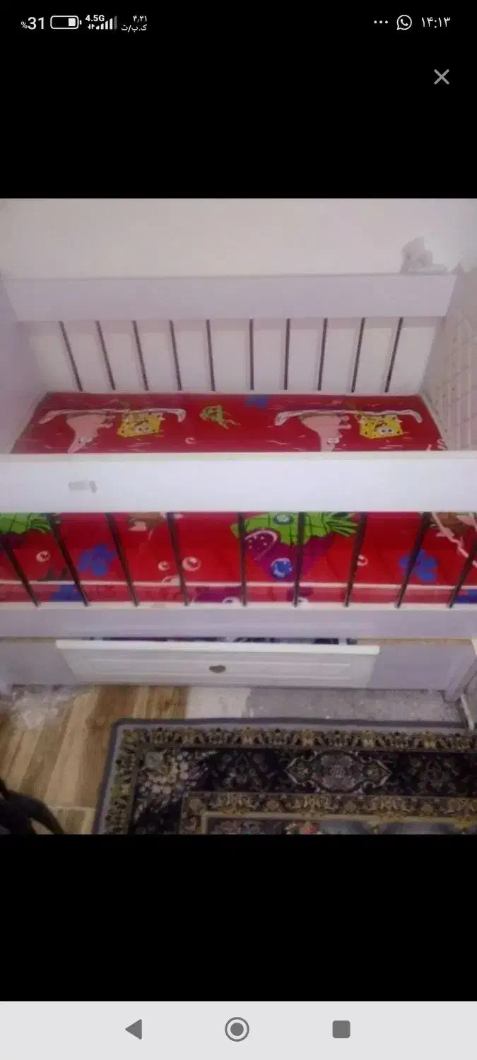 تخت گهواره ای کنارتخت مادراستفاده میشه|تخت و صندلی بچه|مشهد, کوی دروی|دیوار