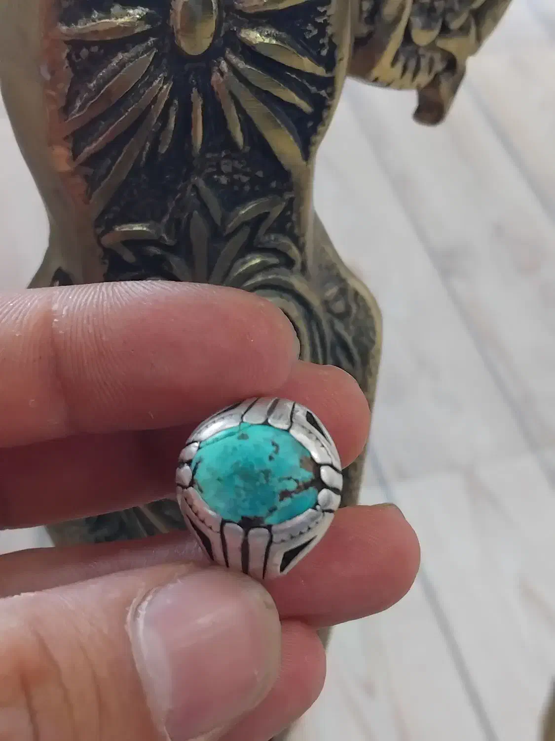 انگشترنقره فیروزه|کلکسیون اشیاء عتیقه|قیدار, |دیوار