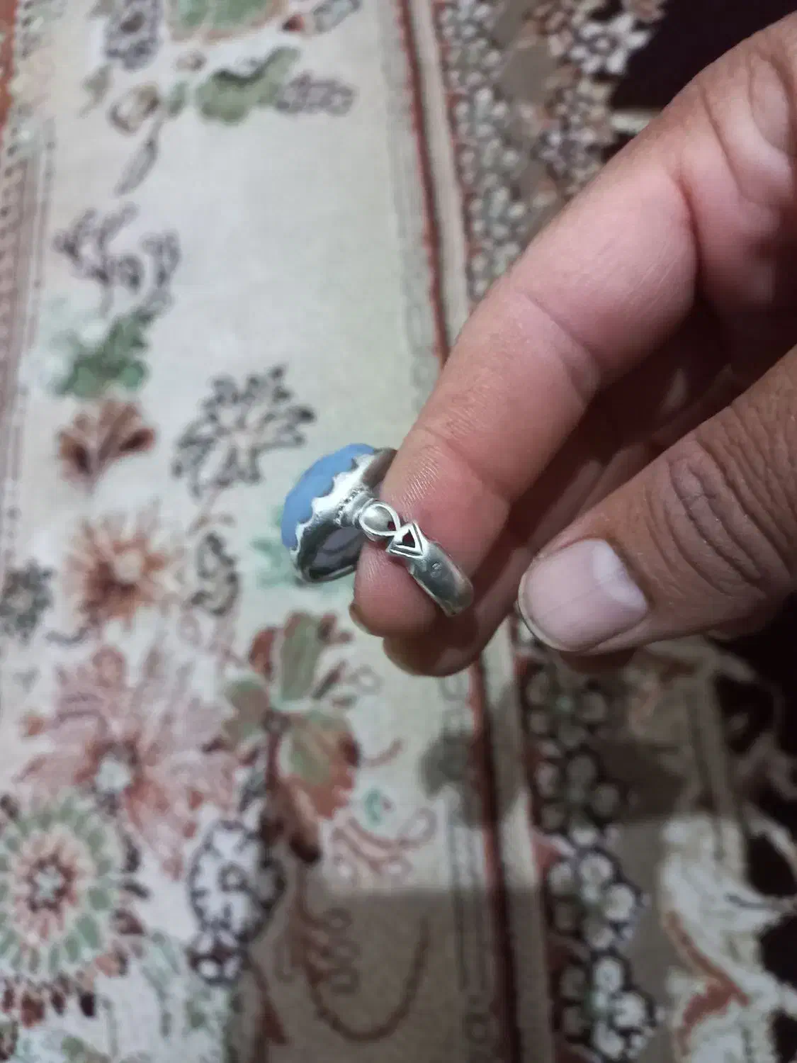 انگشتر عقیق سوسنی رکاب نقره ۹۲۵|جواهرات|سمنان, |دیوار