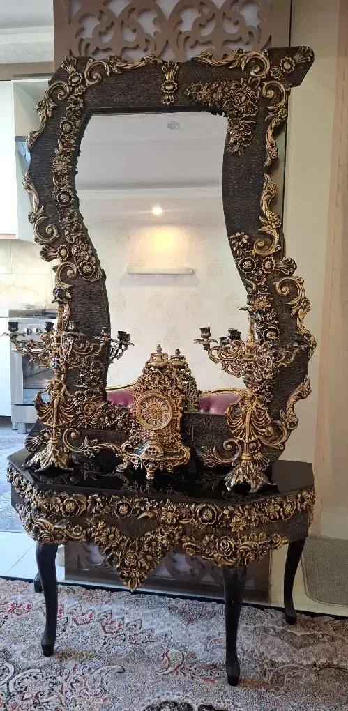 اینه شمعدان همراه ساعت|آینه|اصفهان, شهرک میلاد|دیوار