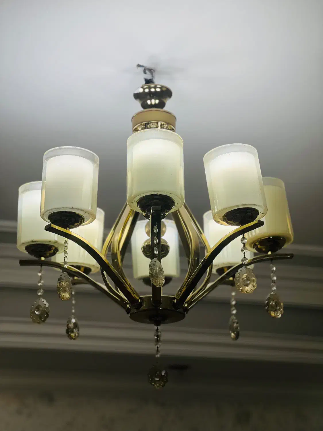 دو عدد لوستر استیل  طلایی|لوستر و چراغ آویز|اسلام‌شهر, مطهری|دیوار