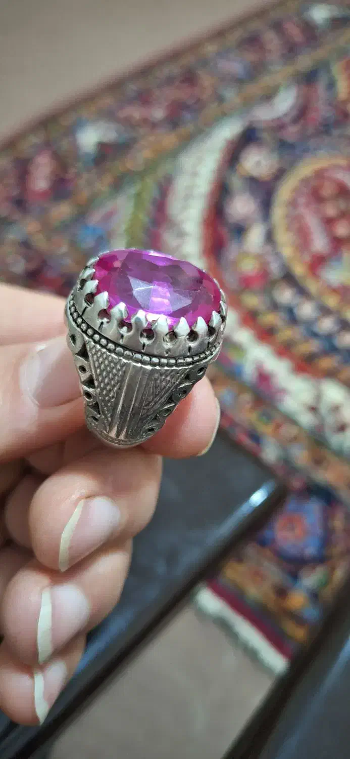 انگشتر دست ساز جباری نقره 65 گرمی یاقوت سرخ|جواهرات|سلماس, |دیوار