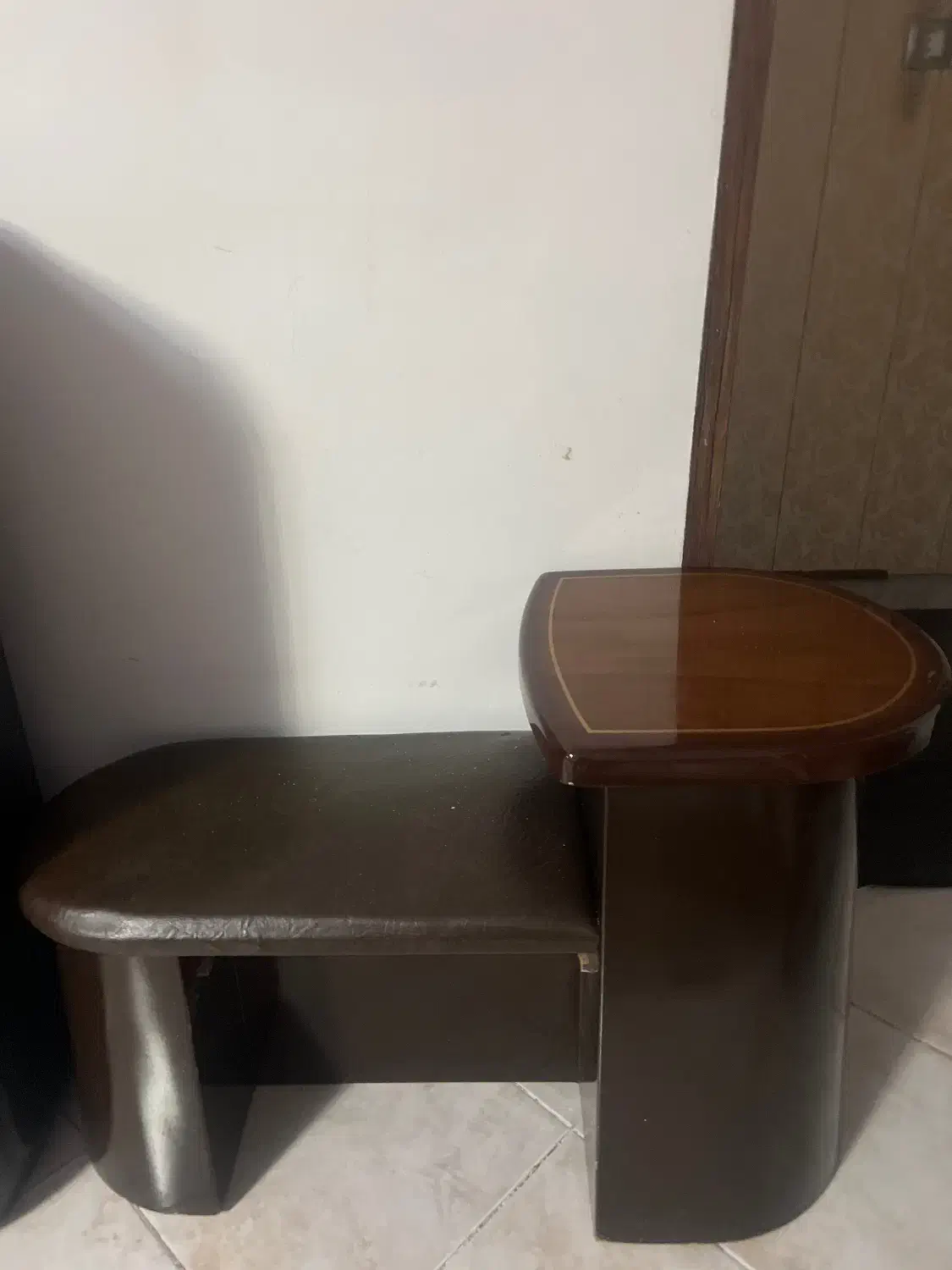 میزتلفن چوب وچرم کشودار|میز تلفن|ملارد, |دیوار