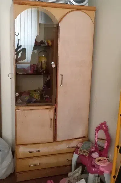 کمد چوبی|جاکفشی، کمد، دراور|اصفهان, مفتح|دیوار