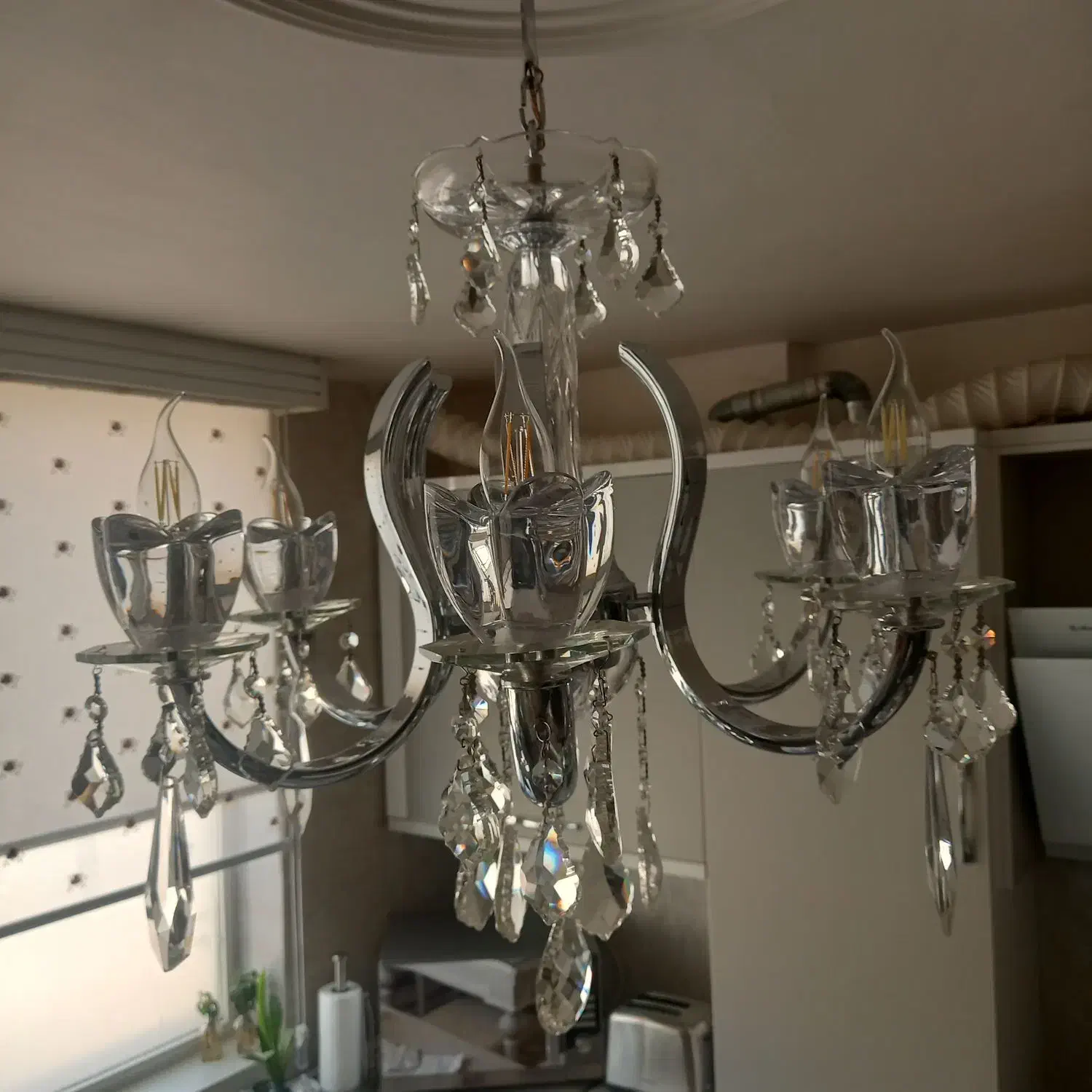 لوستر ۶شاخه استیل  نونو|لوستر و چراغ آویز|ری, فیروزآبادی|دیوار