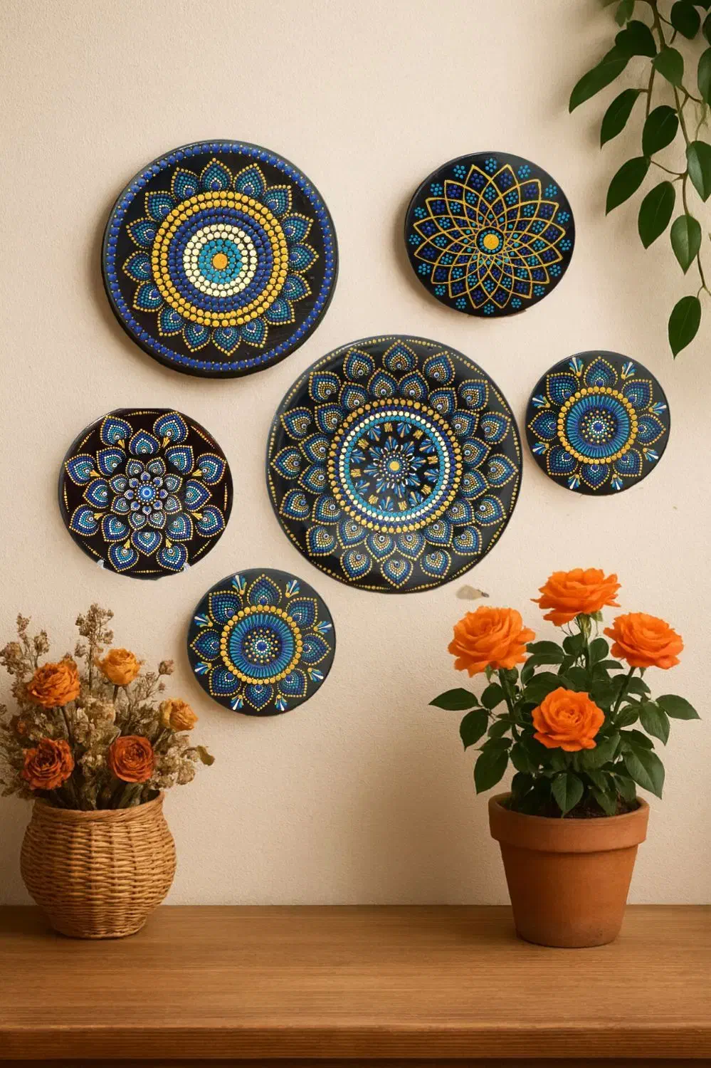 دیوار کوب های سفالی هنر نقطه کوبی  صنایع دستی|صنایع دستی و سایر لوازم تزئینی|آبادان, |دیوار