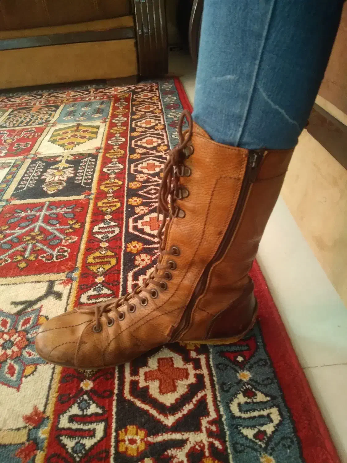 کفش بوت مارک ایتالیا تمام چرم در حد نو|کیف، کفش، کمربند|کوهمره, |دیوار