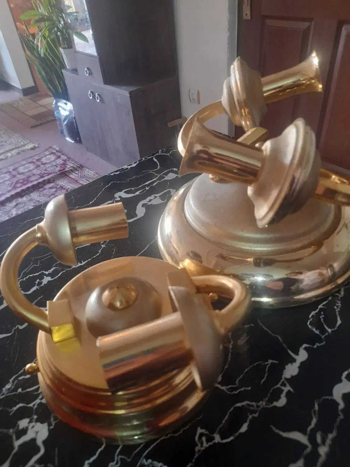 لوستر برنجی سقفی|لوستر و چراغ آویز|اهواز, کمپلو شمالی|دیوار