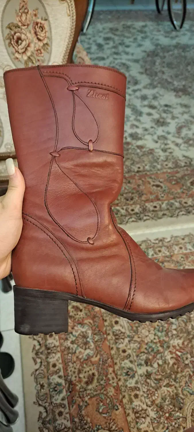 بوت چرم  همراه با کیف چرم اصل|کیف، کفش، کمربند|کرج, شهرک ولیعصر|دیوار