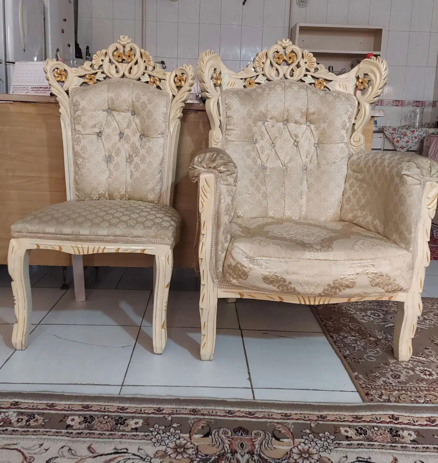 یک دست مبل ۹ نفره سلطنتی|مبلمان خانگی و میز عسلی|کرمانشاه, |دیوار