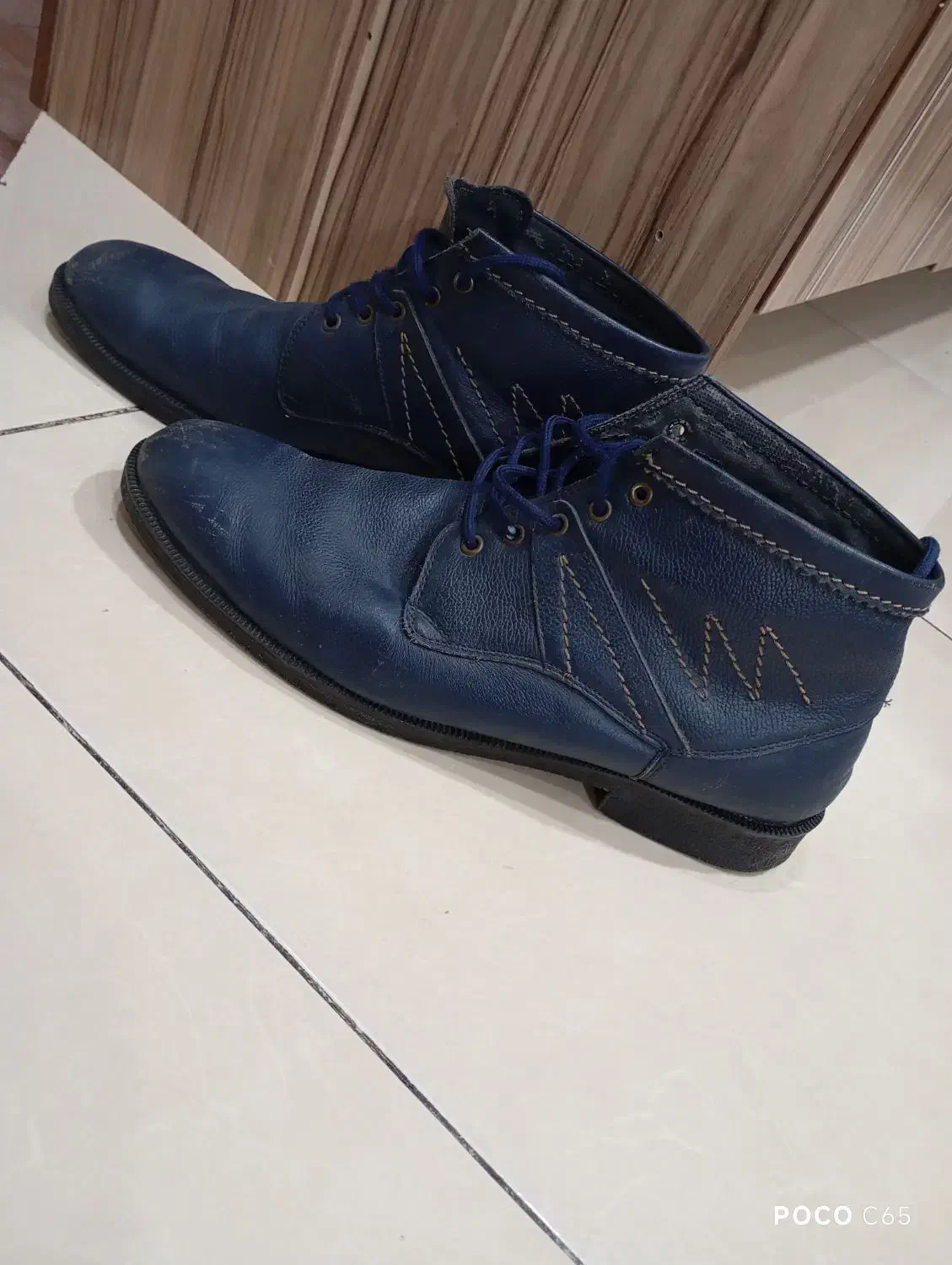 نیم بوت چرم سایز ۴۴معاوظه با قناری|کیف، کفش، کمربند|محمدشهر, محمدشهر|دیوار