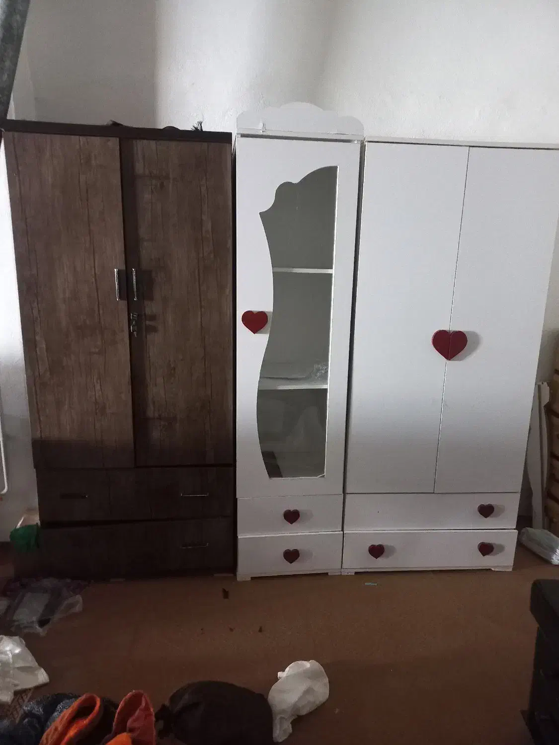 دوعدد کمد سفید قهوای هر دو کشو داره|جاکفشی، کمد، دراور|لنگرود, |دیوار