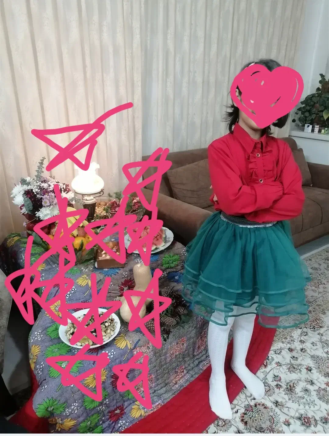 بلوز دامن یلدایی کودک 7،8 سال|کفش و لباس بچه|نیشابور, هفده شهریور|دیوار