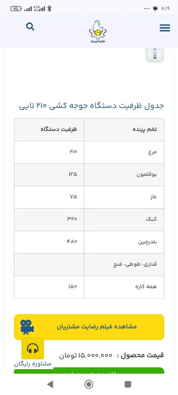 دستگاه جوجه کشی هدایت 210تایی|ماشینآلات صنعتی|نورآباد ممسنی, |دیوار