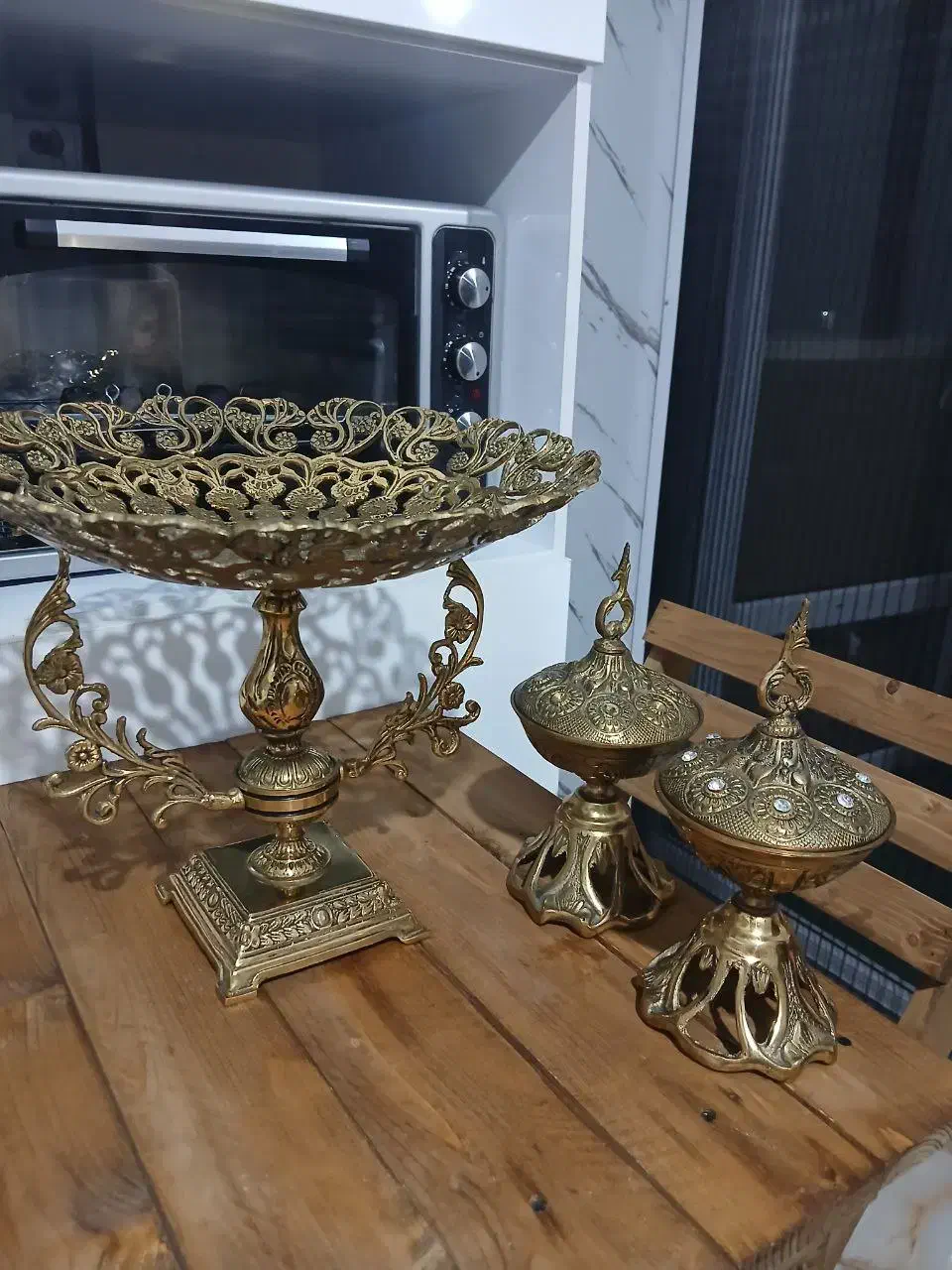 یک عدد میوه خوری و دو عدد قندان(برنز)|ظروف سرو و پذیرایی|ماهدشت, |دیوار