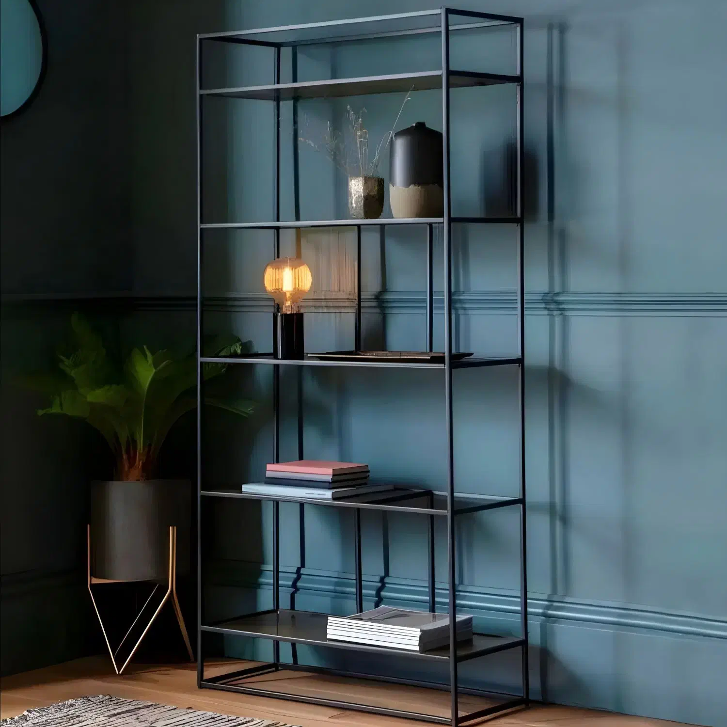 کتابخانه ۵ طبقه مدرن / قفسه / شلف / دکور / ویترین|کتابخانه، شلف، قفسه‌های دیواری|شیراز, زرهی|دیوار