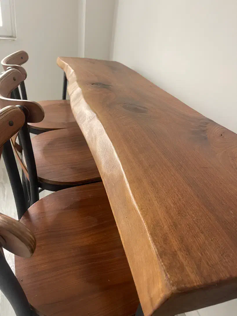 میز اسلب گردو با صندلی لهستانی|میز و صندلی غذاخوری|رشت, بلوار گیلان|دیوار