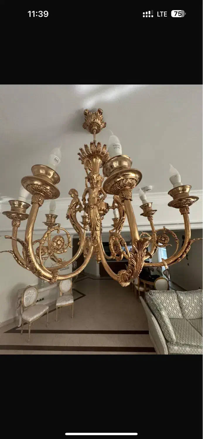 لوستر تمام برنز|لوستر و چراغ آویز|تهران, الهیه|دیوار