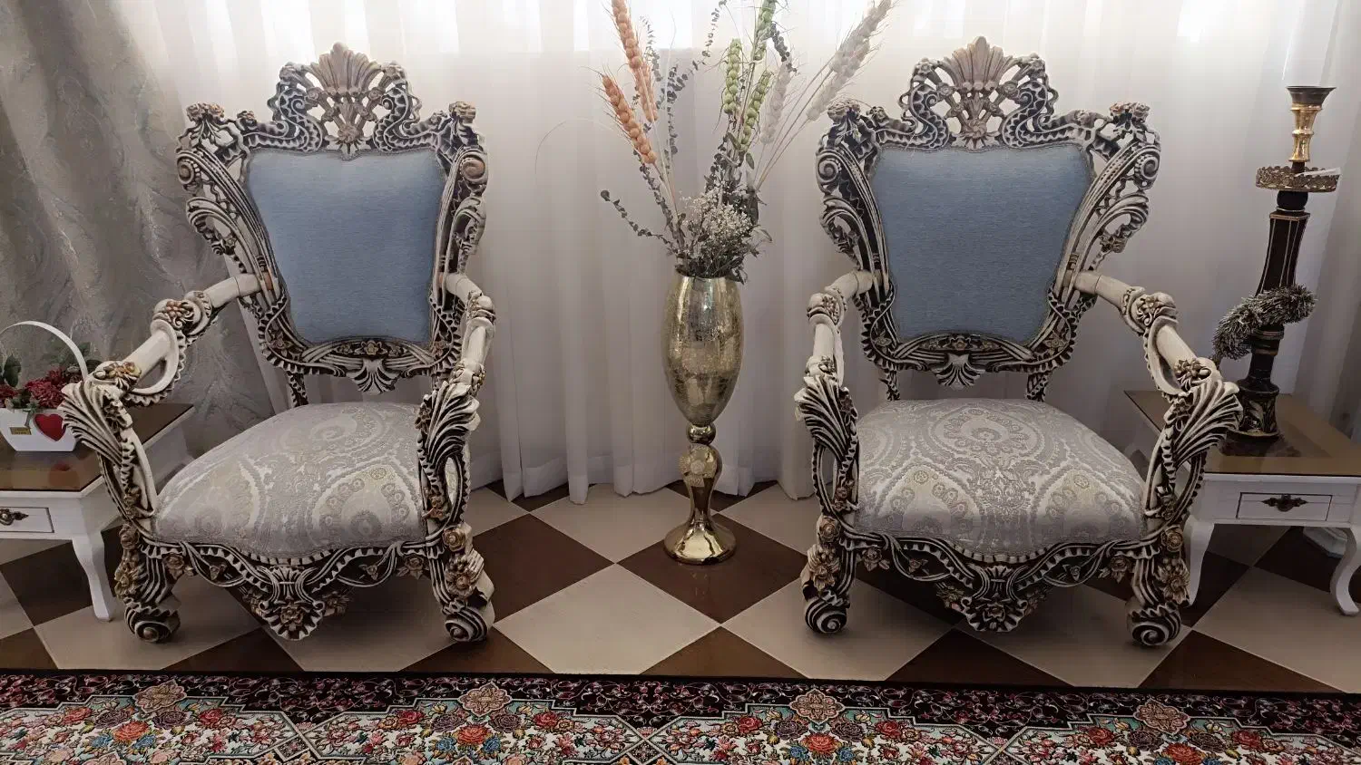 مبل سلطنتی 9 نفره شیک در حد نو|مبلمان خانگی و میز عسلی|کاشمر, |دیوار