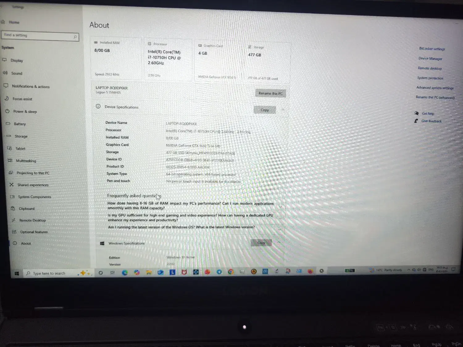 Lenovo Legion 5 15IMH05|رایانه همراه|اهواز, منازل کارون|دیوار