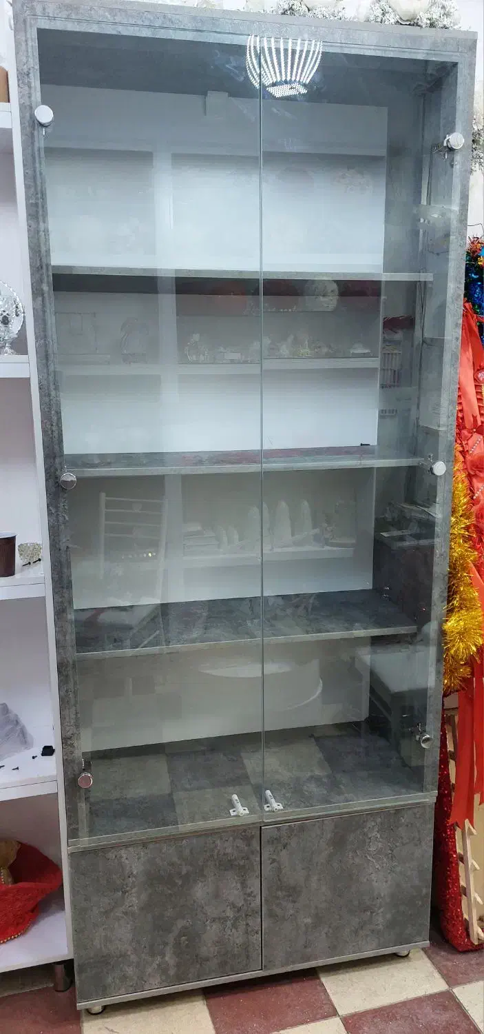 فروش ۳عدد کمد طبقاتی ( نو )درب شیشه ای رنگ طوسی|بوفه، ویترین، کنسول|میاندوآب, |دیوار