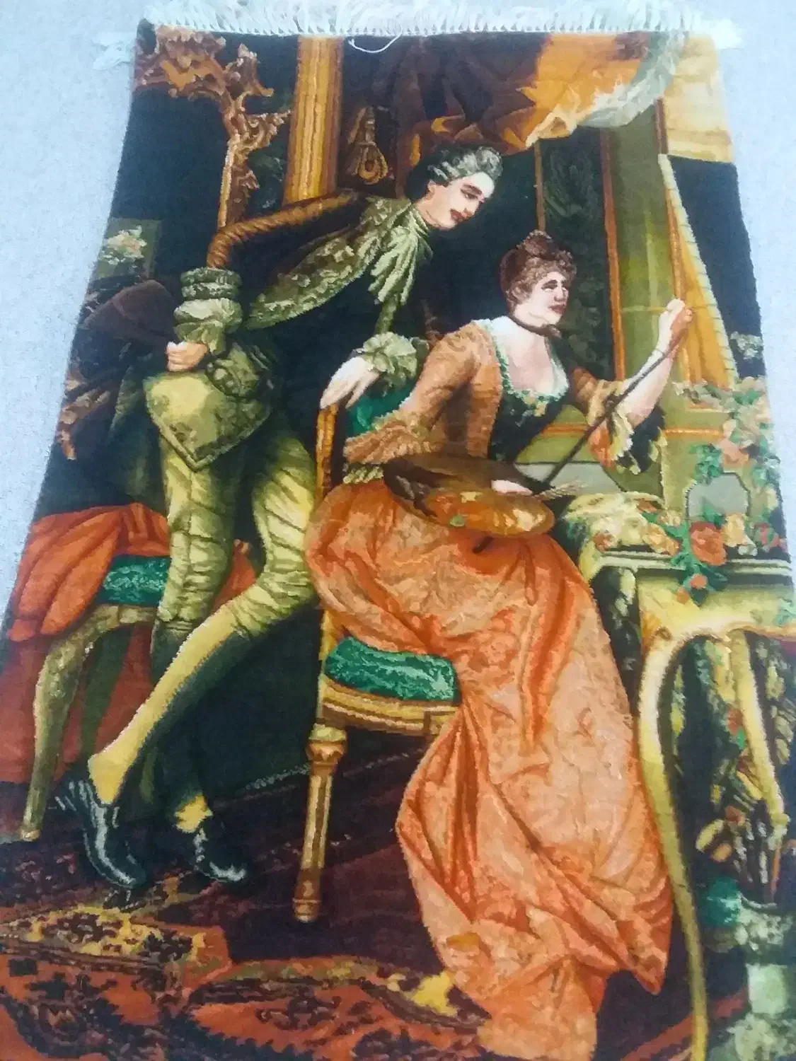 دختر نقاش|تابلو فرش|اردبیل, |دیوار